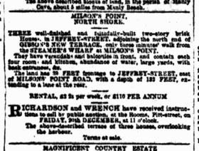 Auction sales notice of the original terraces at 52-56 Jeffrey Street