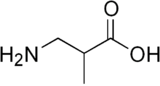 Skeletal formula of 3-aminoisobutyric acid