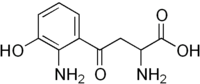 Skeletal formula of 3-hydroxykynurenine