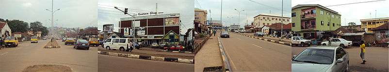 An image of four streets in Enugu juxtaposed together.