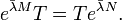 e^{\bar\lambda M}T = T e^{\bar\lambda N}.