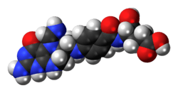 Skeletal formula of the 5-formiminotetrahydrofolate molecule