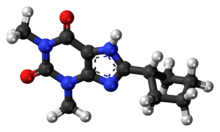 Ball-and-stick model of the 8-CPT molecule