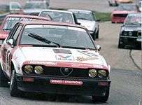 Alfa Romeo GTV6 at Hockenheimring, during the 1984 DTM series.