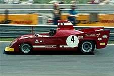 Andrea de Adamich with Alfa Romeo 33TT12 in 1974 Nürburgring.