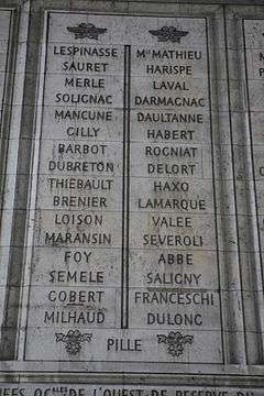 Photo of stone columns 35 and 36 under the Arc de Triomphe.