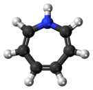 Ball-and-stick model of the Azepine molecule