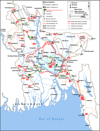 Military map of East Pakistan from August 1971