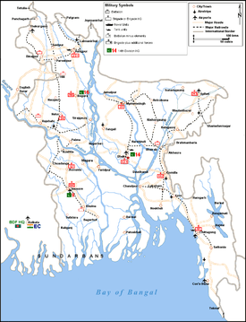 Military map of East Pakistan in May 1971