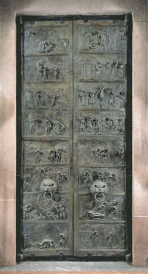 Romanesque bronze door