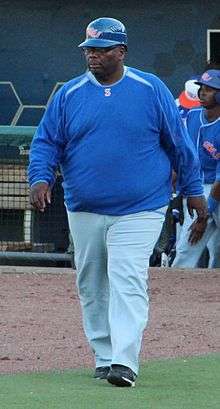 Savannah State Tigers baseball coach Carlton Hardy at Russ Chandler Stadium, 2014