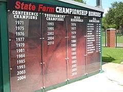 Championship honors board at the stadium