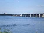 A normal box girder bridge, but with closely spaced pillars.