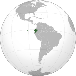 Map showing Ecuador