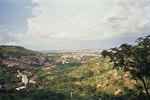 Photo of Enugu's Hills with the city straight ahead in the distance