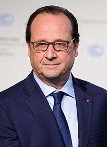 head shot of François Hollande with blue tie