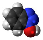 Space-filling model of the hydroxybenzotriazole molecule