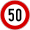 Italian traffic signs - old - limite di velocità 50.svg