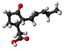 Ball-and-stick model of jasmonic acid