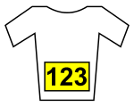 Jersey with a yellow background on the number bib.