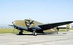 An aircraft parked on the tarmac