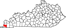 State map highlighting Hickman County