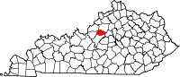 Map of Kentucky highlighting Spencer County