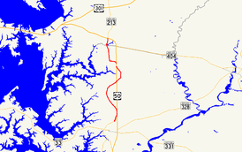 A map of northern Talbot County and southern Queen Anne's County, Maryland showing major roads.  MD 662 consists of multiple sections along US 50 between Easton and Wye Mills.