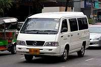 Front view of Mercedes-Benz MB140D van.