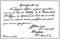 Handwritten midwifery certificate