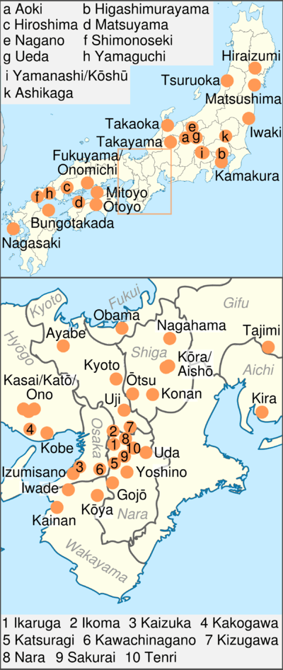 Most national treasures are found in the Kansai region of Japan while some are also located in cities on Honshū, Kyushu and Shikoku.