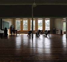 Inside a restored school.