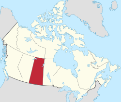 Map of Canada with Ontario highlighted in red