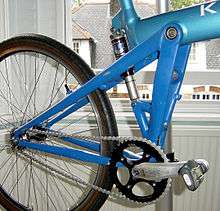 Rear triangle of a blue Klein Mantra