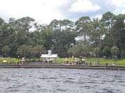 Riverfront view of Stockton Park