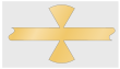 A stripline circuit consisting of a through line with two 60° circle sectors attached to the line (one either side) by their apexes