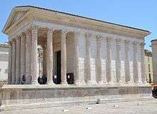 Maison Carrée temple in Nemausus Corinthian columns and portico