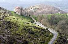 Aerial view of the sanctuary in the mountains