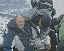 Tony Christiansen climbing Mount Kilimanjaro.