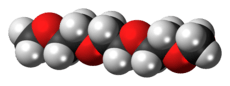 Space-filling model of the triglyme molecule