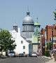 View of buildings in the Trois-Rivières Historical Complex, including the Ursulines dome