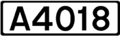 A4018 road shield