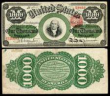 $1,000 Legal Tender note, Series 1862–63, Fr.186e, depicting Robert Morris.