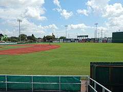 Vincent-Beck Stadium infield and outfield from the right field seats